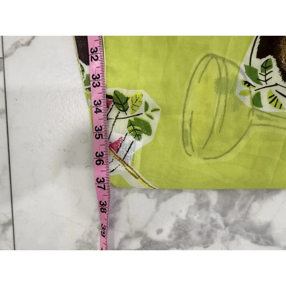 Westbound Sheer  Cocktail Print Scarf Wrap Sarong Lime Green Beach Resort